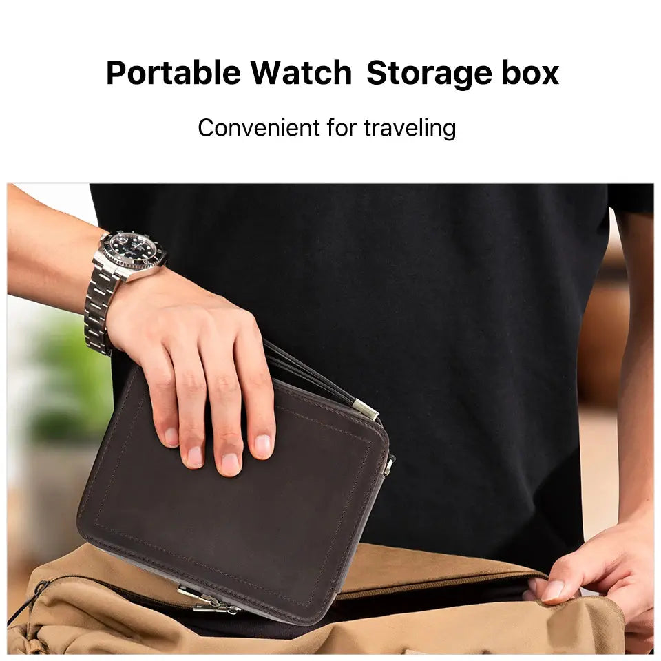 Genuine Leather Watch Travel Case Sunglasses Box My Store