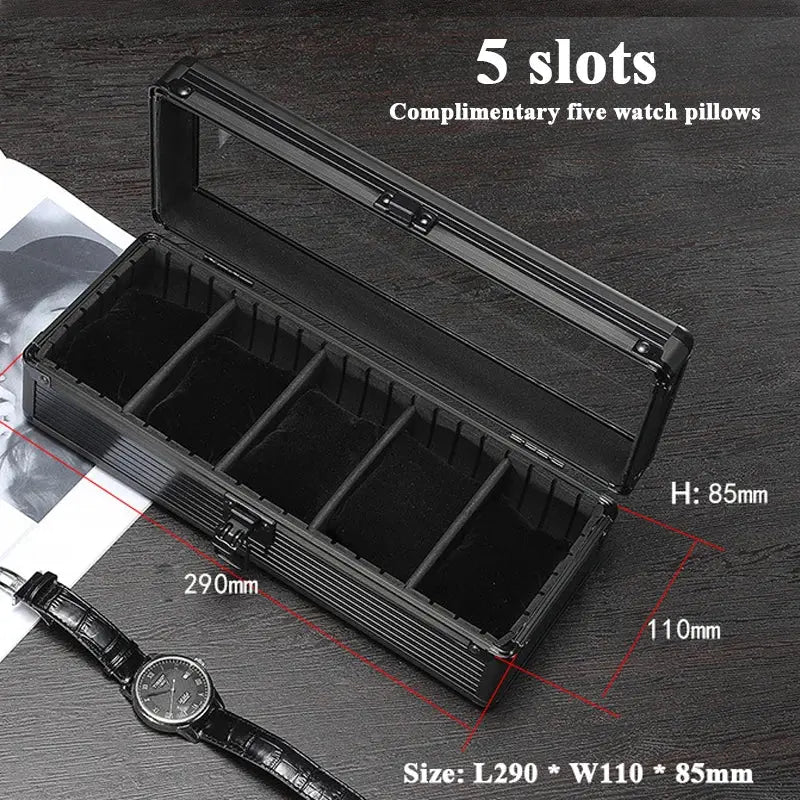 5 Slots High-End Aluminium Alloy Watch Box My Store