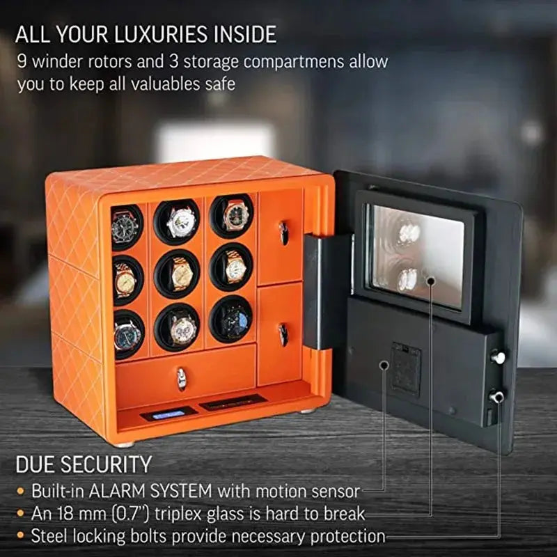 Safe Box Steel Automatic Watch Winder Intelligent fingerprint password My Store